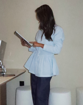 Giovanna shirt in Striped Icy Blue