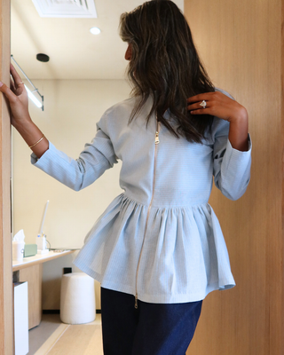 Giovanna shirt in Striped Icy Blue
