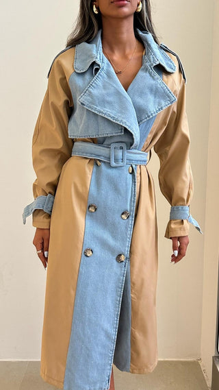 Trench coat - denim brown