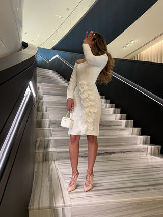 Milano -White فستان سهرة قصير