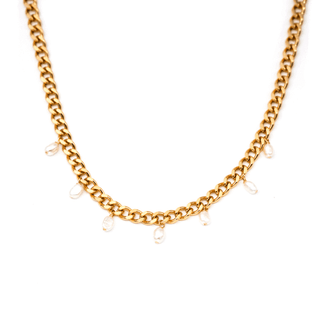 Pearls Cuban Link Necklace